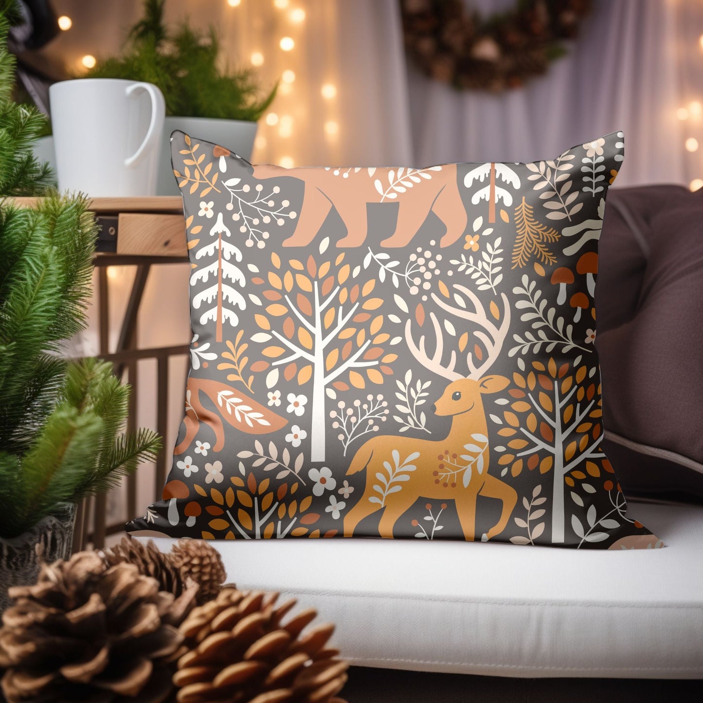 Christmas Reindeer Throw Pillow | Homeezone