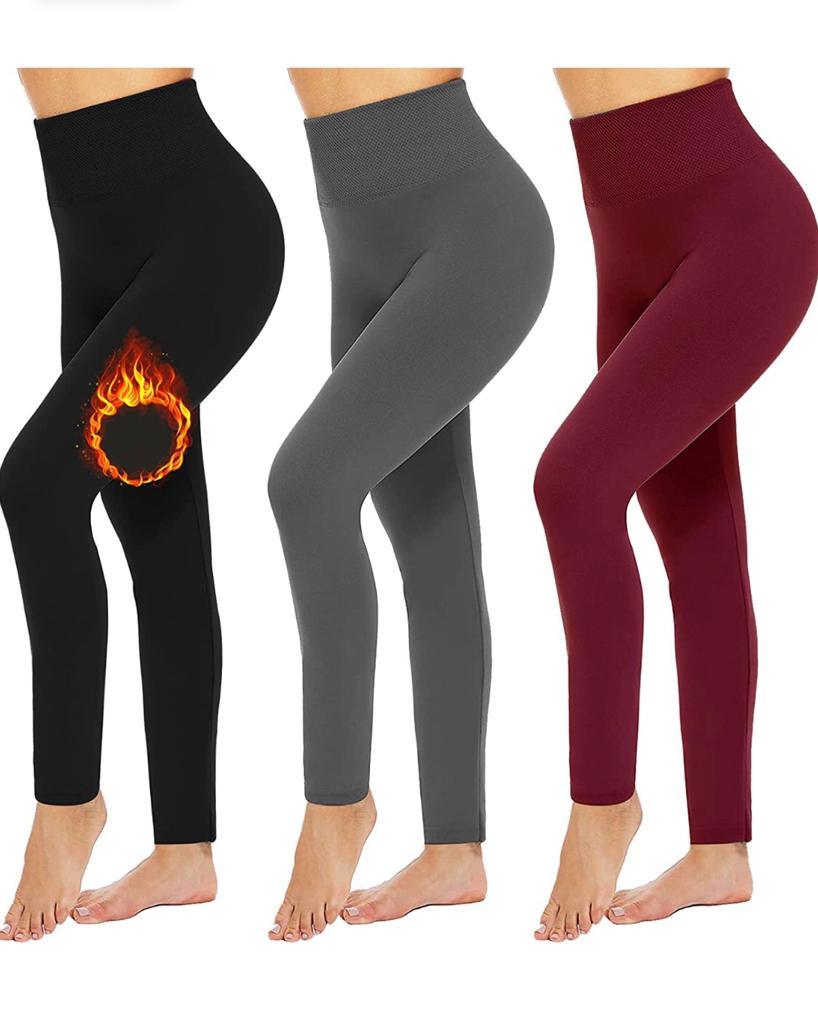 Women’s Fleece Leggings High Waist Stretchy Warm Leggings One Size