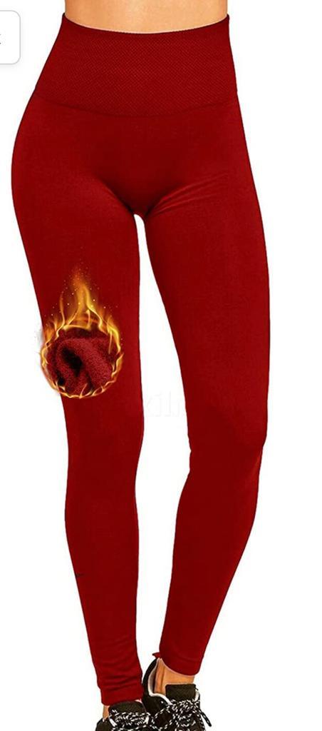Women’s Fleece Leggings High Waist Stretchy Warm Leggings One Size