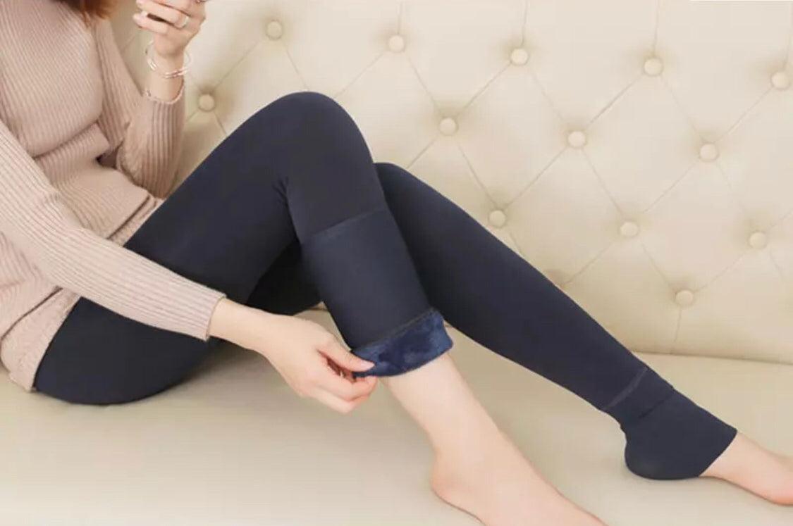 Women’s Fleece Leggings High Waist Stretchy Warm Leggings One Size