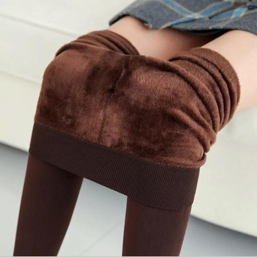 Women’s Fleece Leggings High Waist Stretchy Warm Leggings One Size
