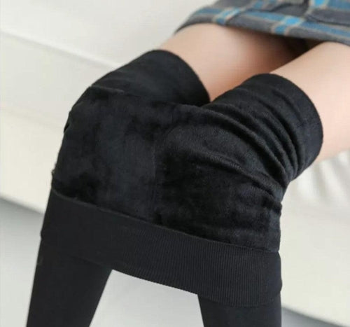 Women’s Fleece Leggings High Waist Stretchy Warm Leggings One Size