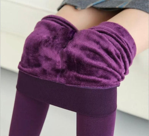 Women’s Fleece Leggings High Waist Stretchy Warm Leggings One Size