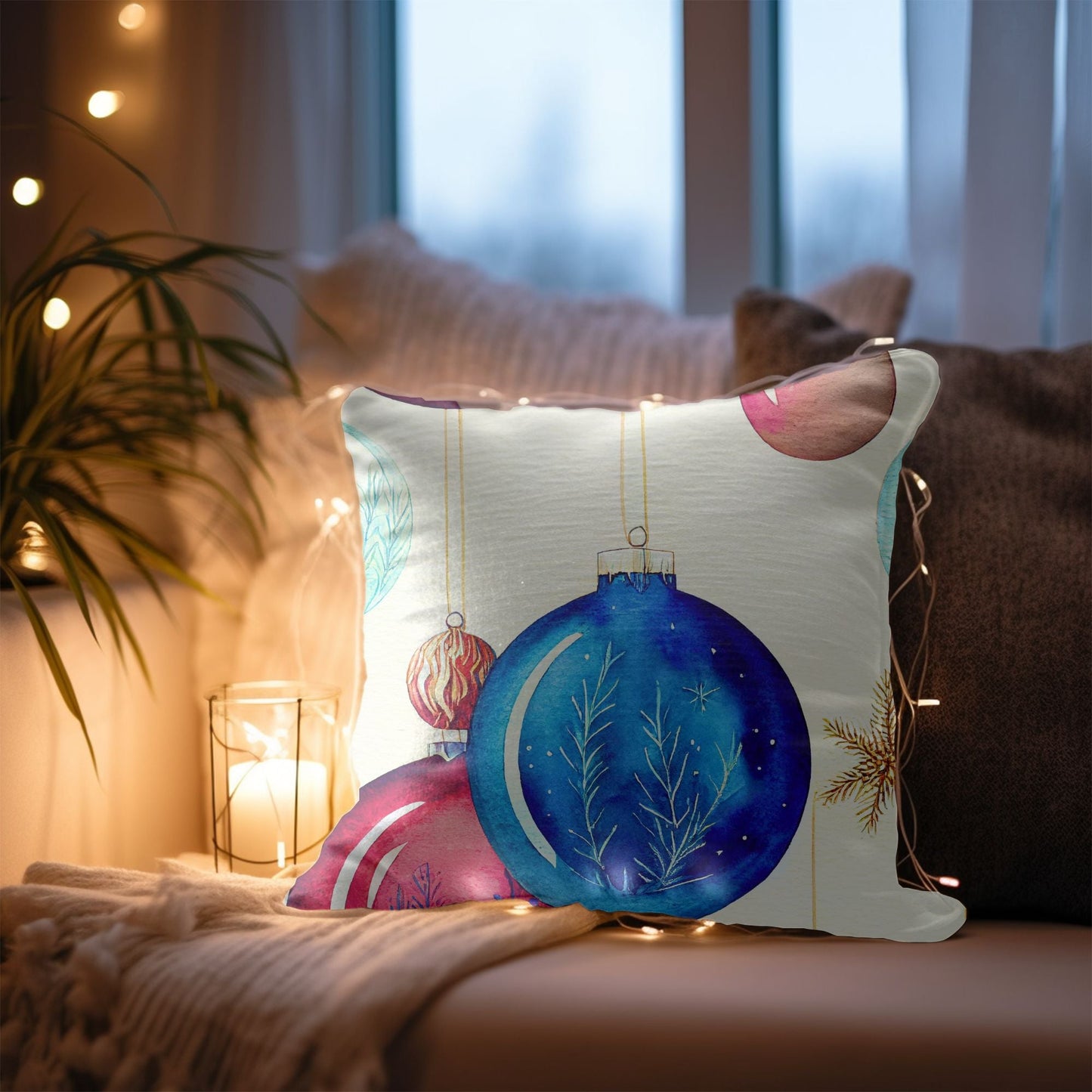 Christmas Ornaments Throw Cushion | Homeezone