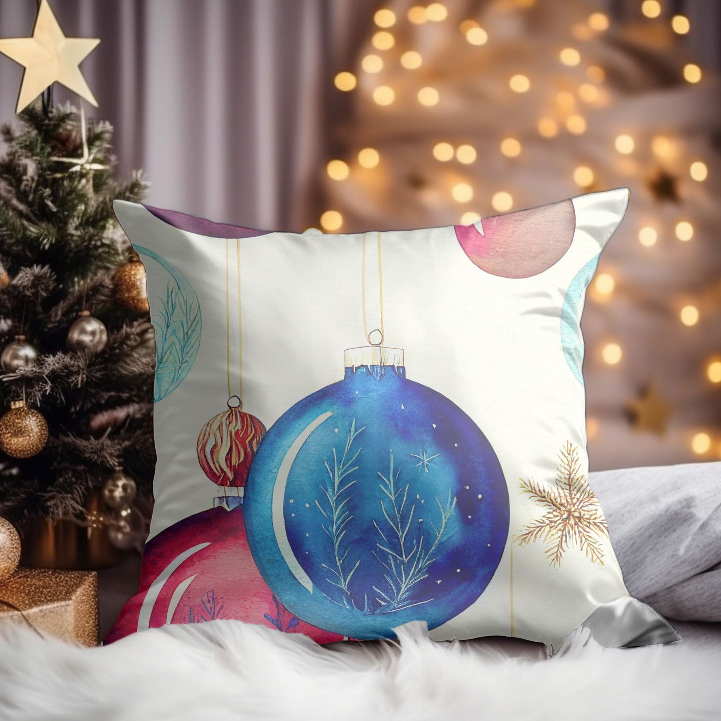 Christmas Ornaments Throw Cushion | Homeezone