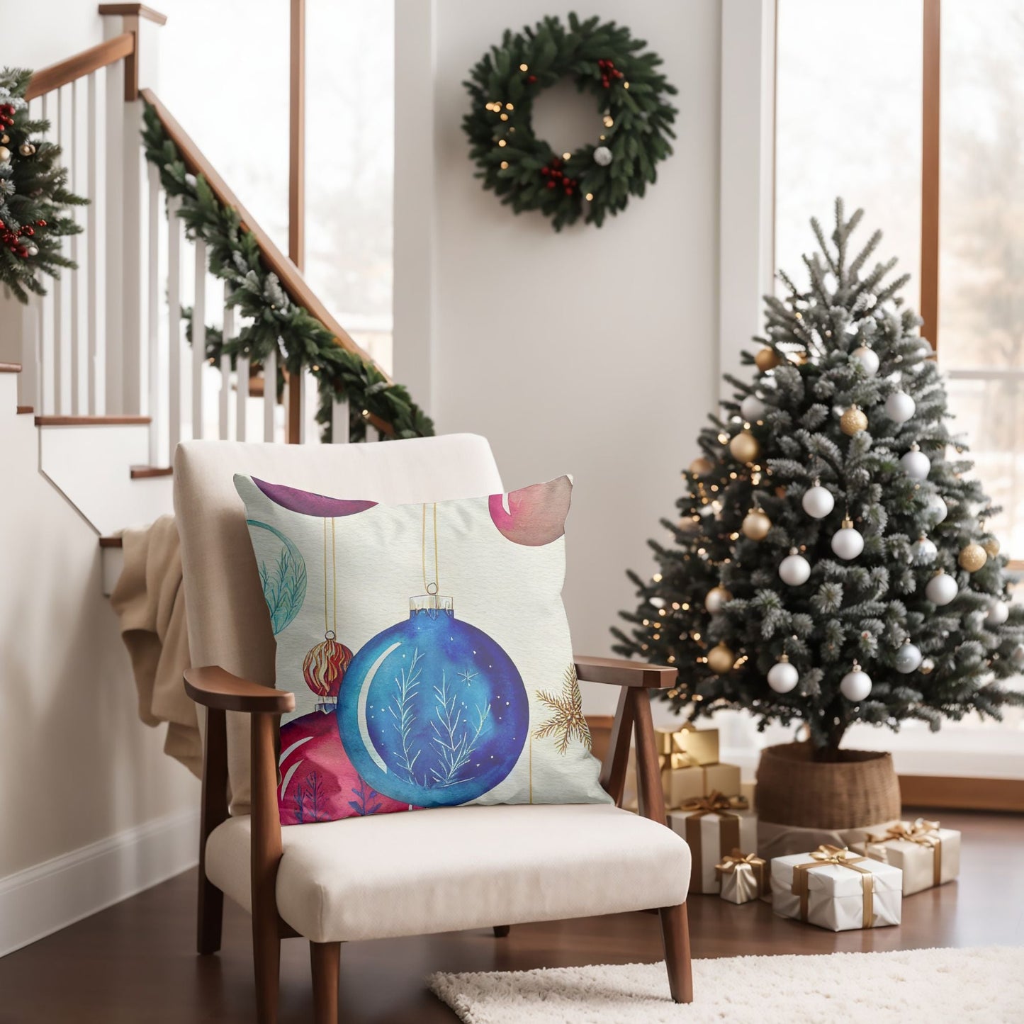 Christmas Ornaments Throw Cushion | Homeezone