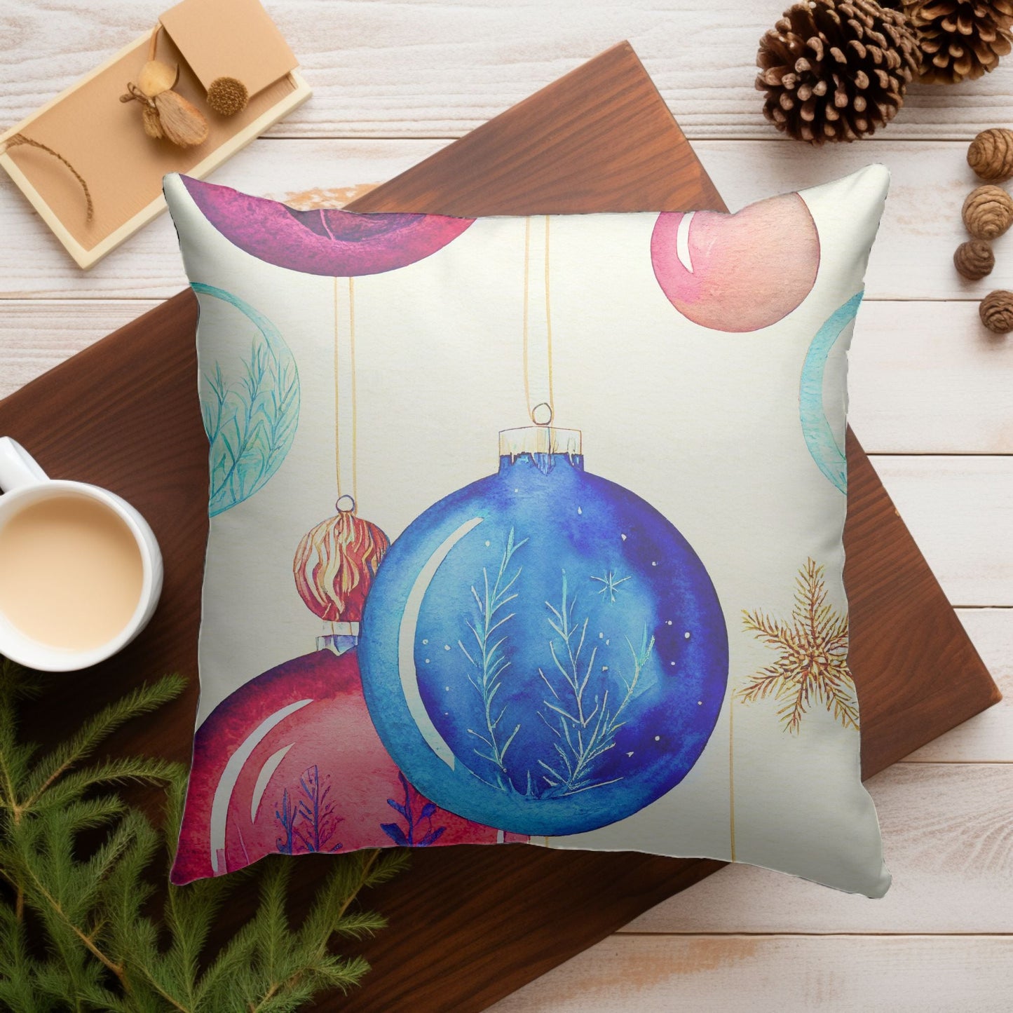 Christmas Ornaments Throw Cushion | Homeezone